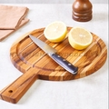 TEAK ROUND CUTTING BOARD WITH HANDLE